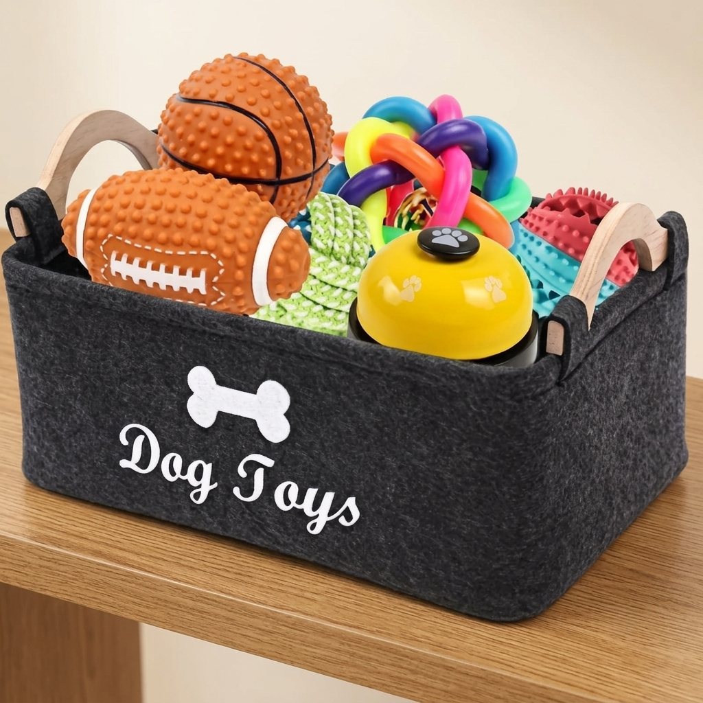 Felt Pet Toy Storage Box