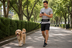 Hands-Free Running Leash with Waist Bag