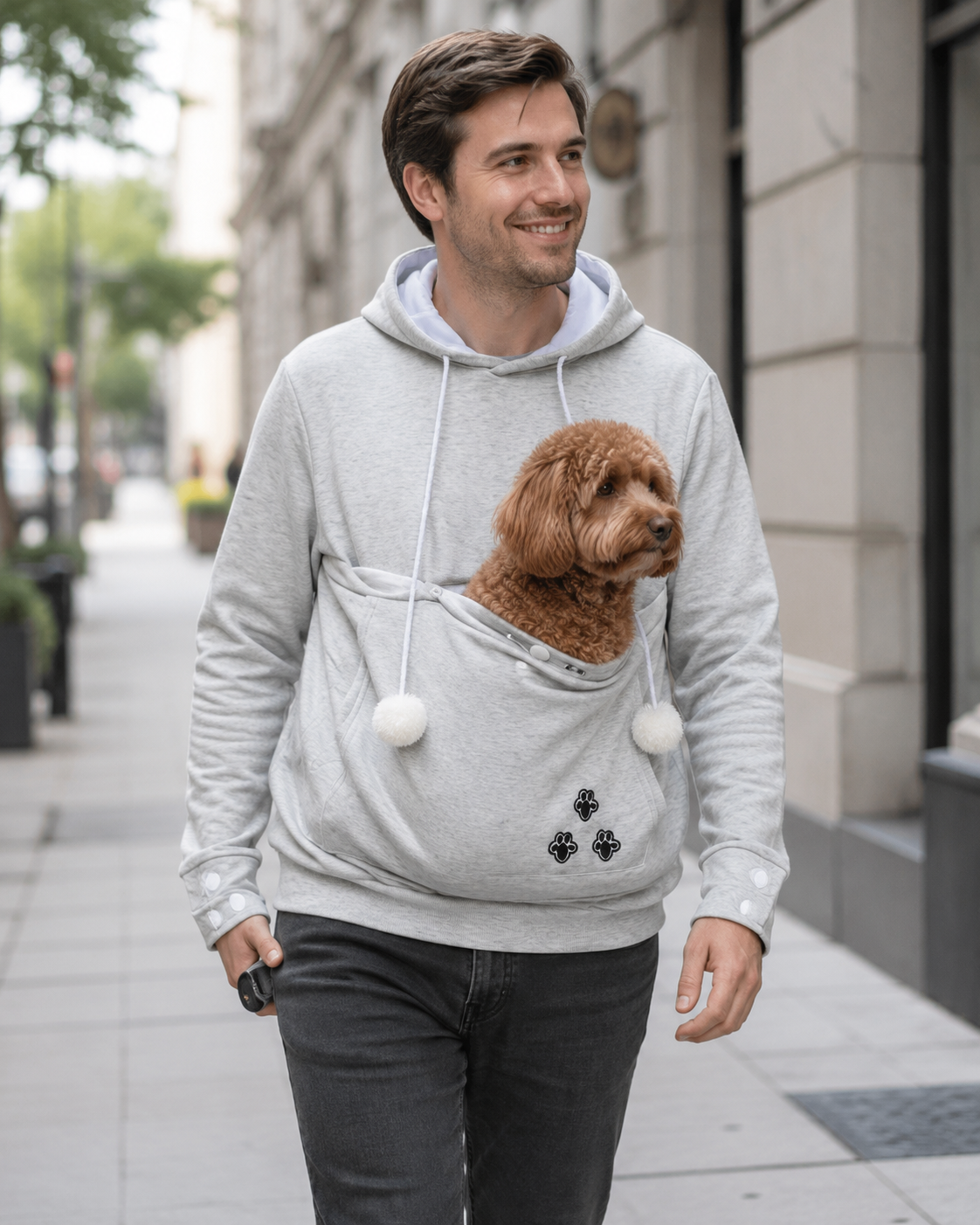 Fleece Pocket Hoodie for Pet Parents