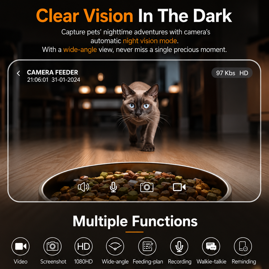 WiFi Smart Pet Feeder with Camera