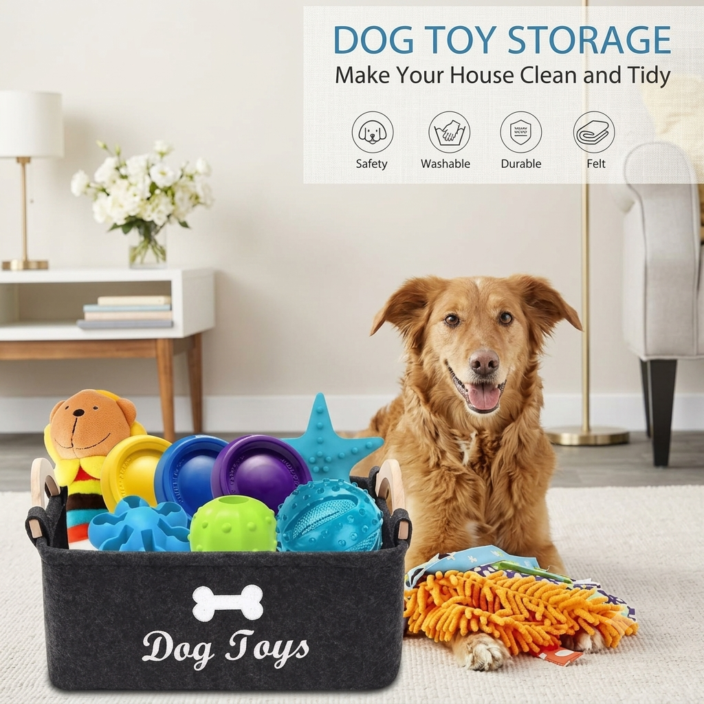 Felt Pet Toy Storage Box