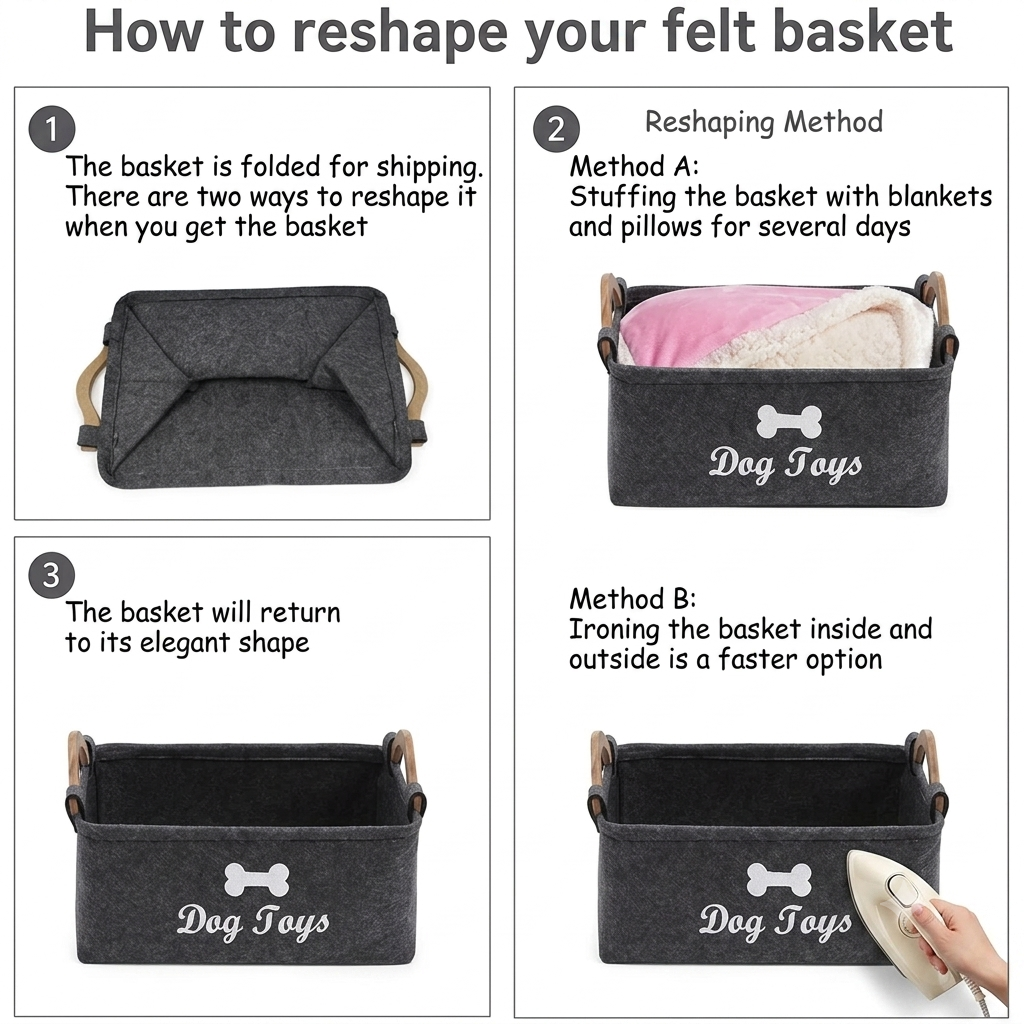 Felt Pet Toy Storage Box