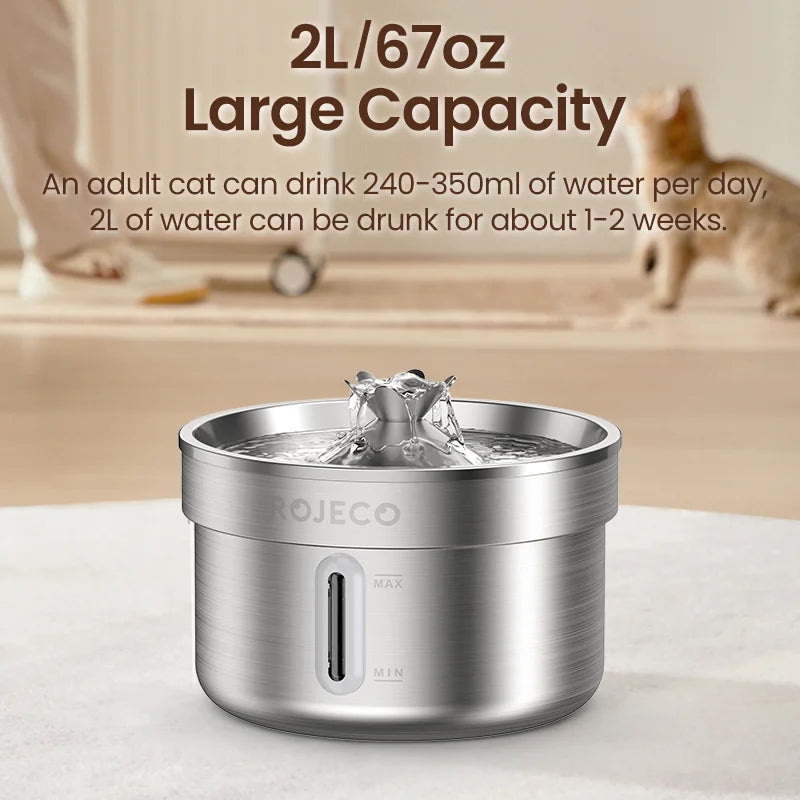ROJECO Stainless Steel Cat Fountain