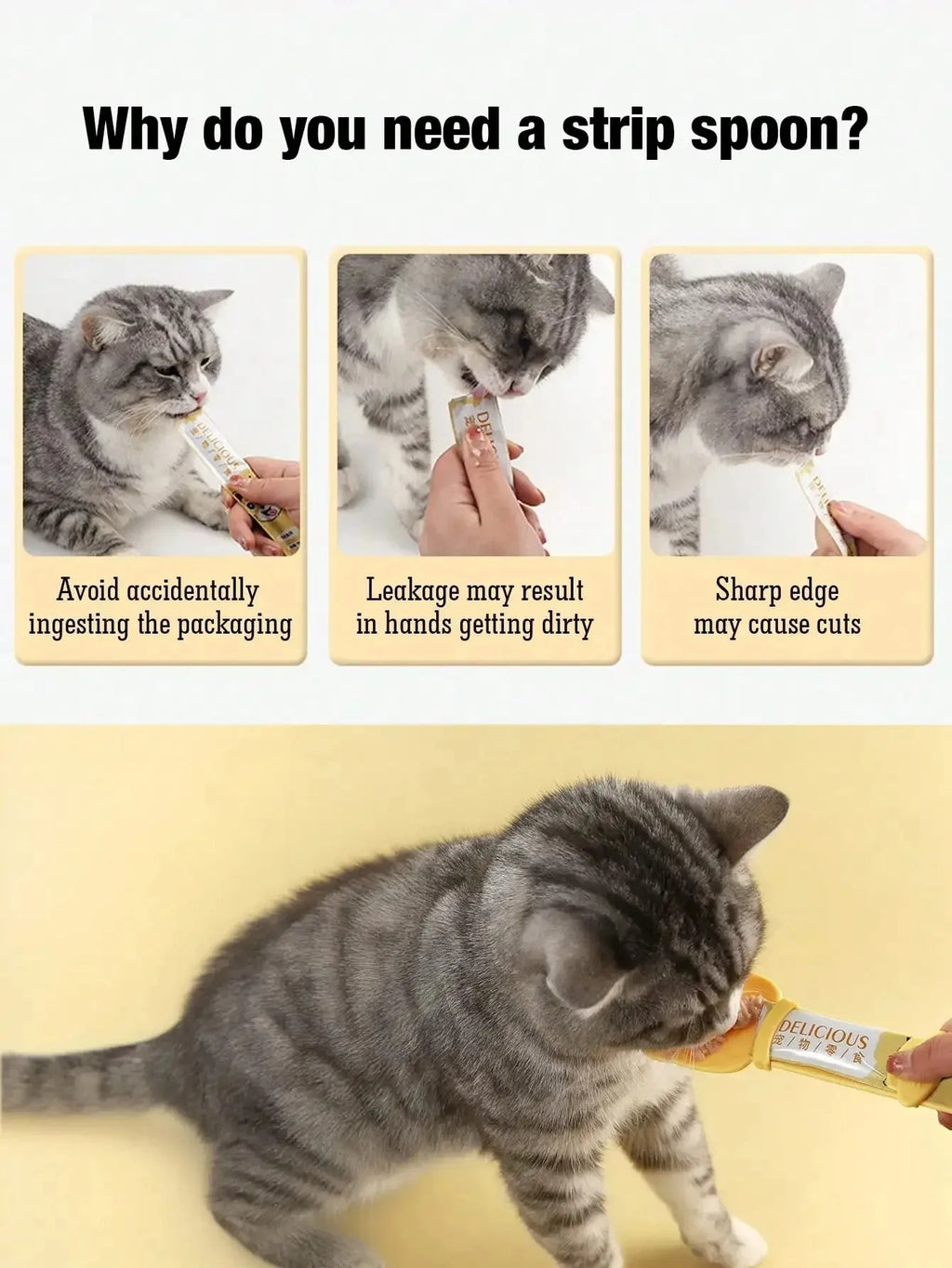 Long Handle Cat Treat Spoon
