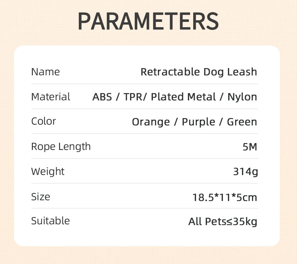 ROJECO LED Retractable Dog Leash
