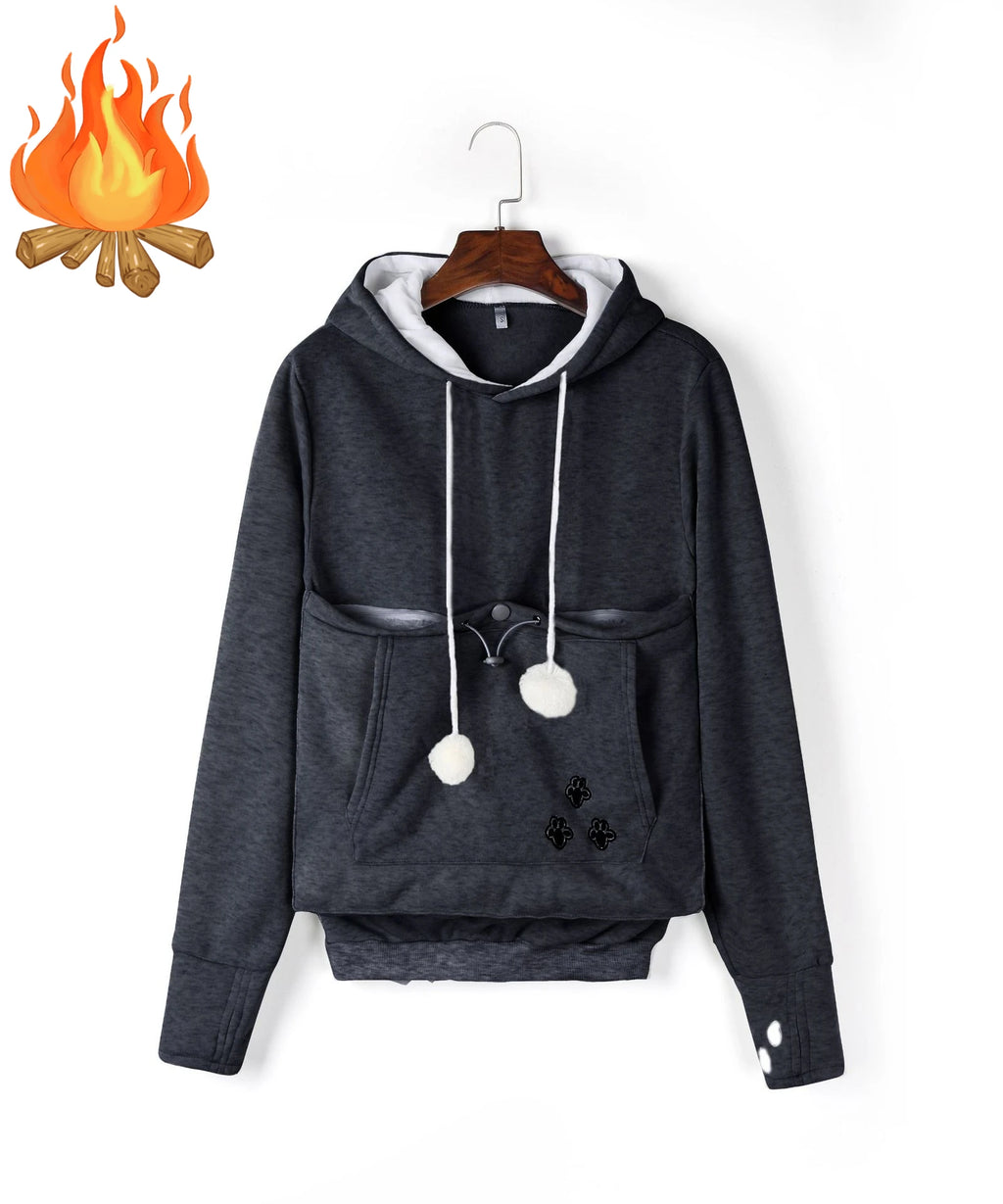 Fleece Pocket Hoodie for Pet Parents
