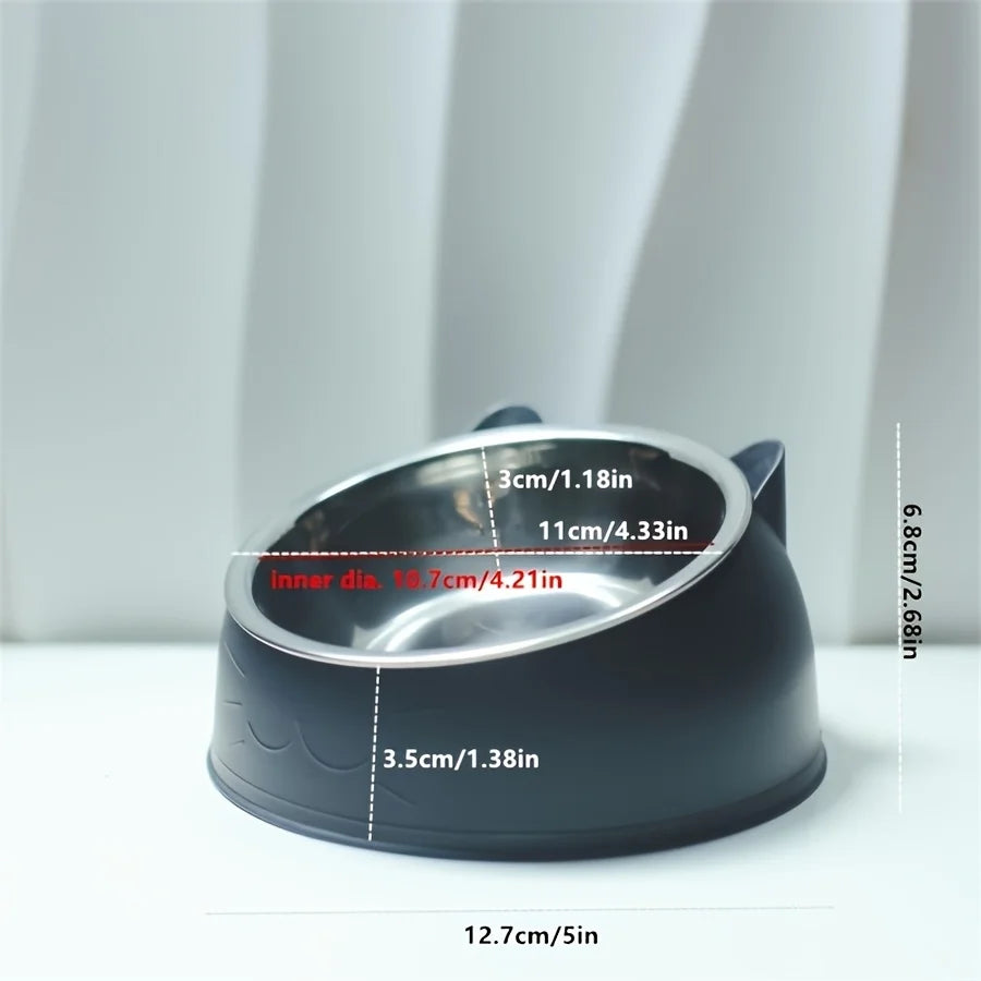 Inclined Pet Bowl with Ear Design