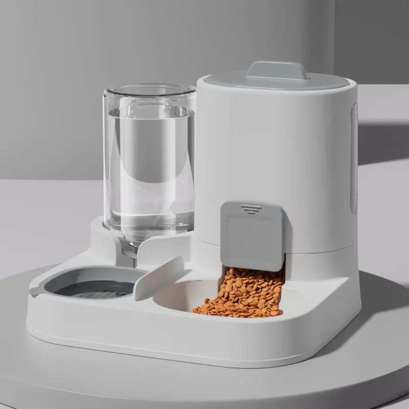 Gravity-Fed Pet Feeder & Water Dispenser