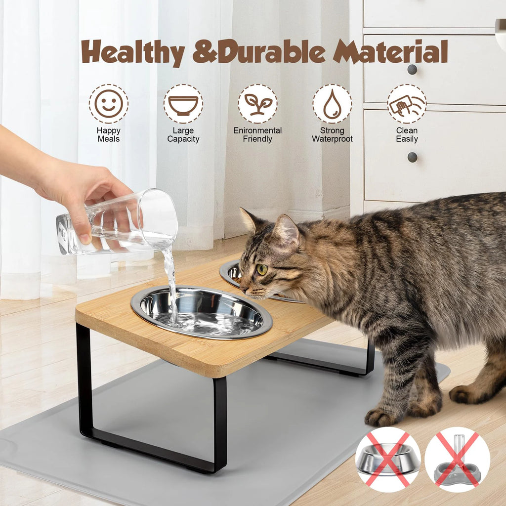 Elevated Tilted Cat Bowl Stand