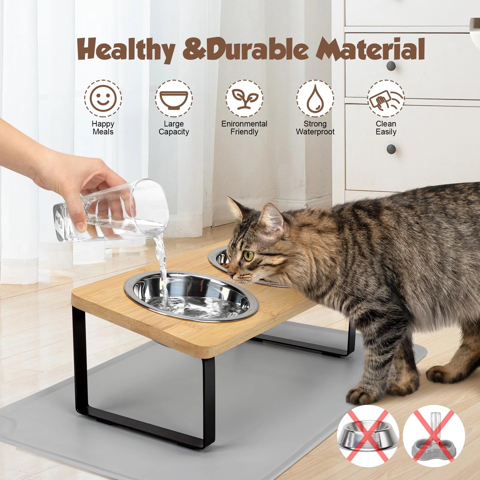Elevated Tilted Cat Bowl Stand