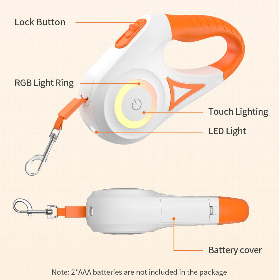 ROJECO LED Retractable Dog Leash