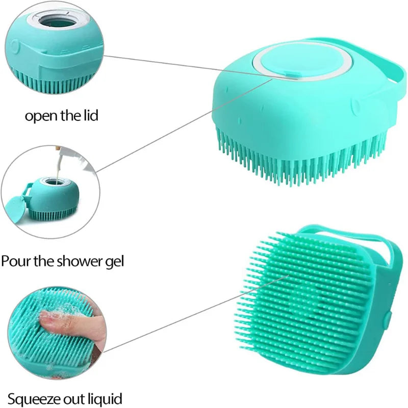 Silicone Shampoo Dispensing Bath Brush