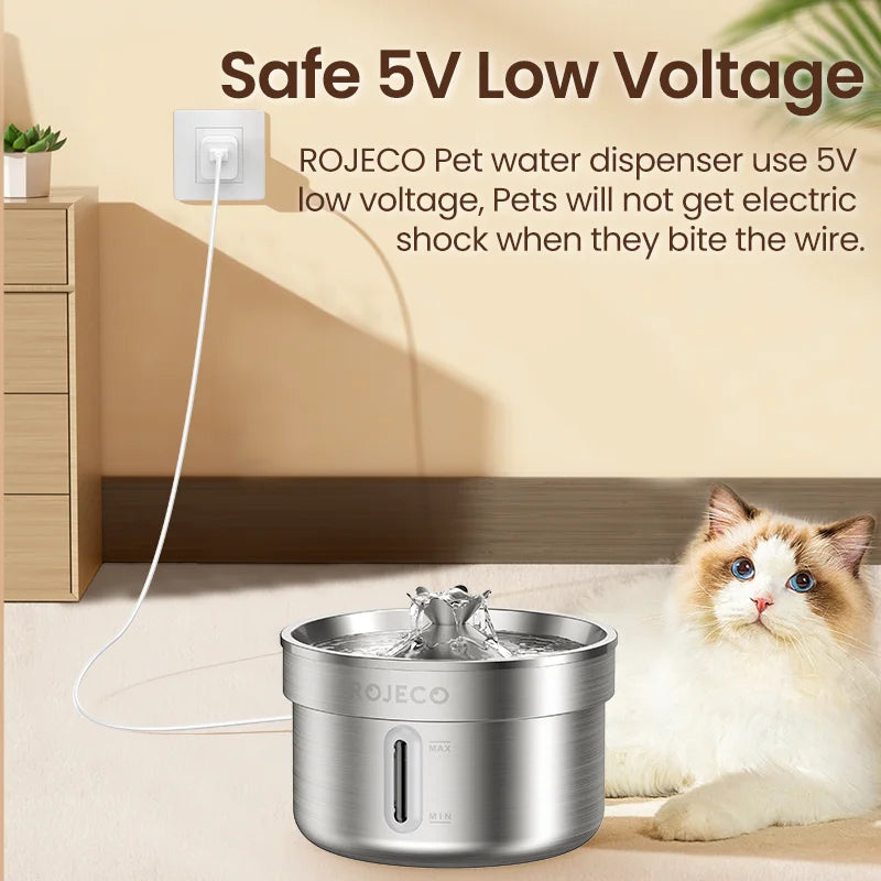 ROJECO Stainless Steel Cat Fountain