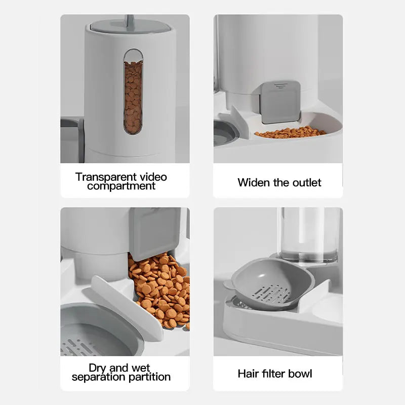 Gravity-Fed Pet Feeder & Water Dispenser