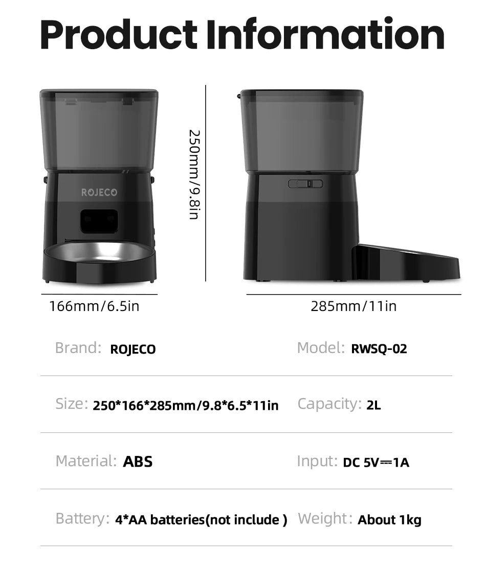 ROJECO Programmable Cat Feeder