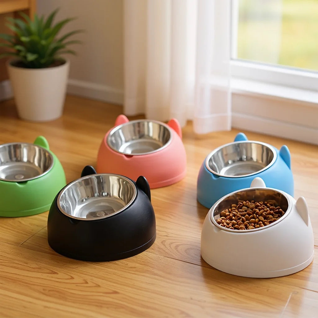 Inclined Pet Bowl with Ear Design
