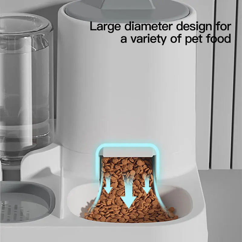 Gravity-Fed Pet Feeder & Water Dispenser