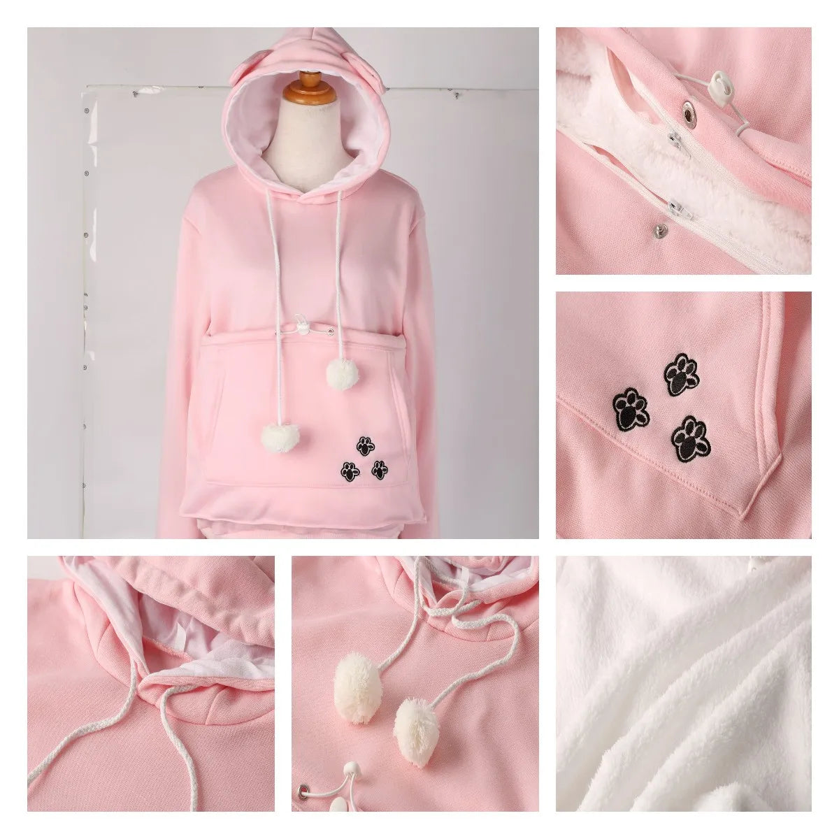 Fleece Pocket Hoodie for Pet Parents