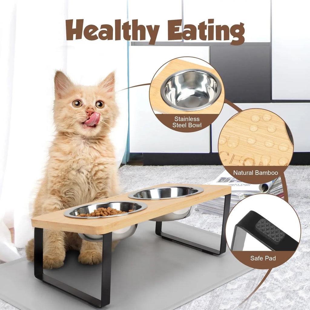 Elevated Tilted Cat Bowl Stand