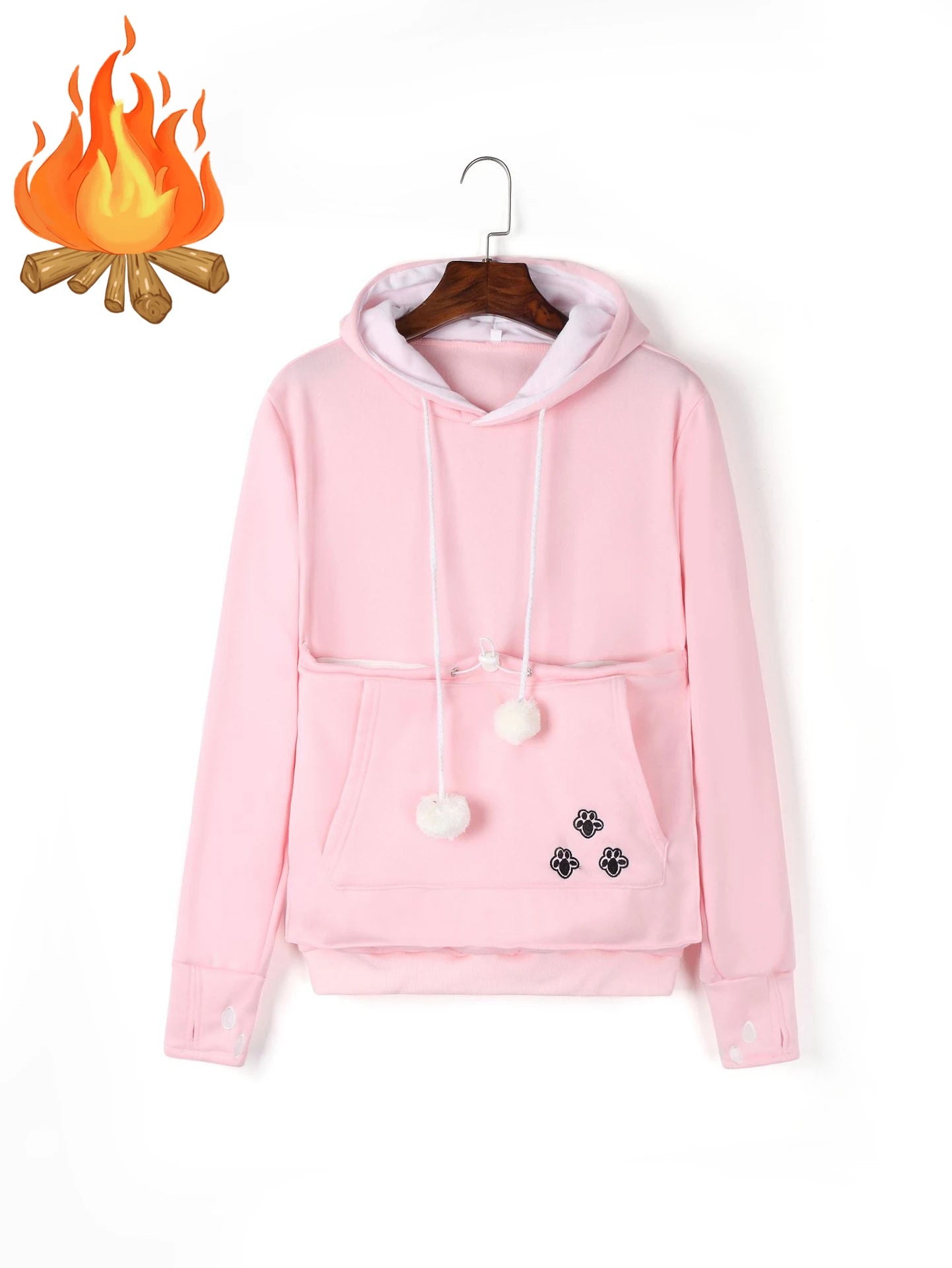 Fleece Pocket Hoodie for Pet Parents