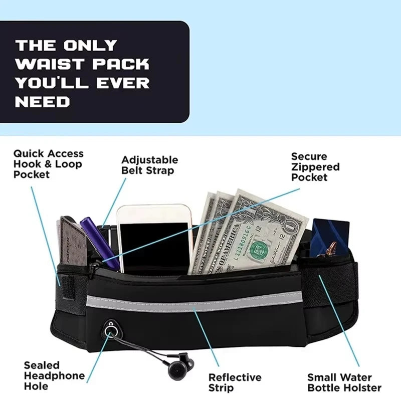 Hands-Free Running Leash with Waist Bag
