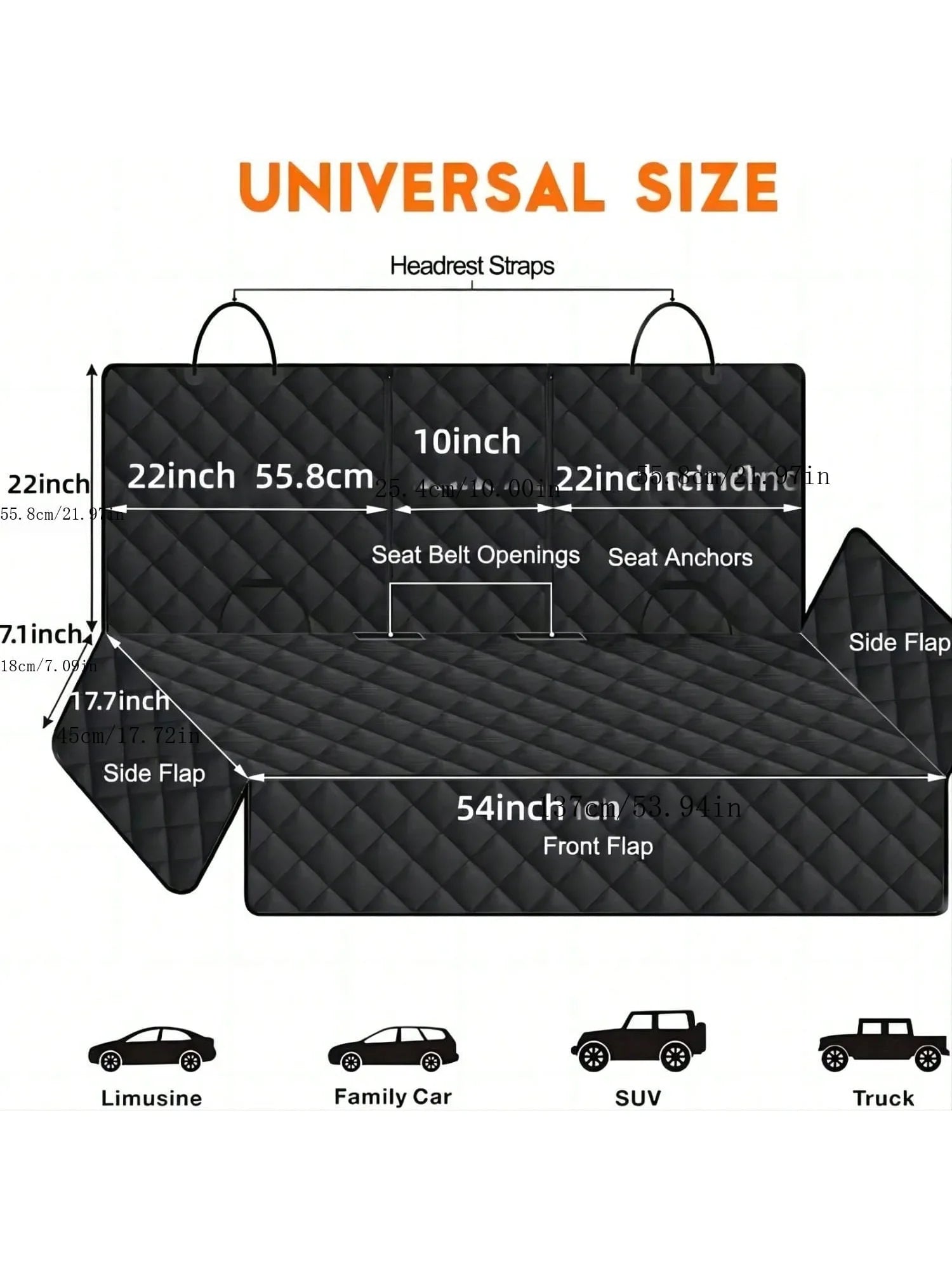 Quilted Car Seat Cover with Armrest