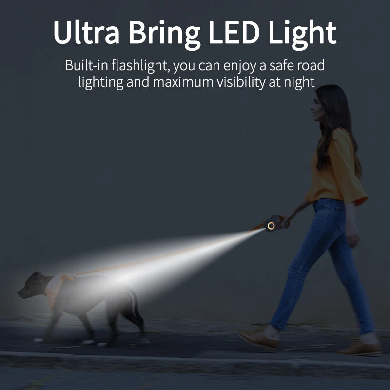 ROJECO LED Retractable Dog Leash