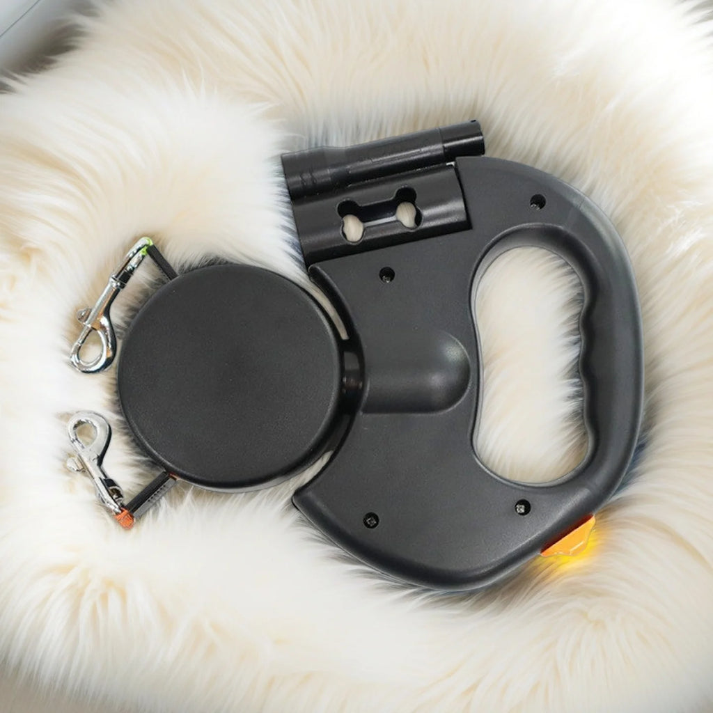 Retractable Dual Dog Leash with LED Light